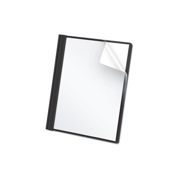 Tops Business Forms Oxford, Clear Front Report Cover, 3 Fasteners, Letter, 1/2in Capacity, Black, 25PK 55806 - main